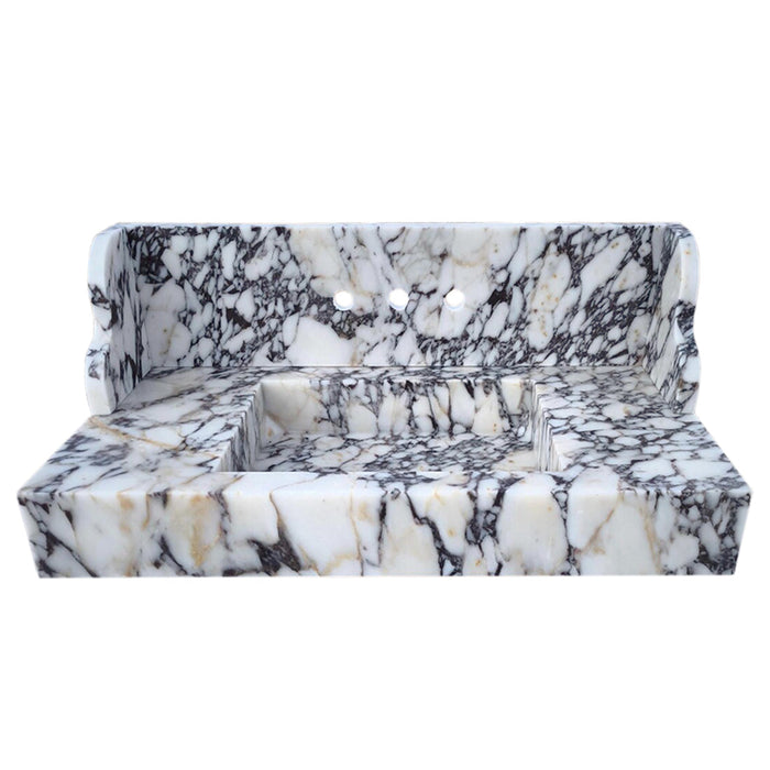 Calacatta Viola Marble Wall Mount Bathroom Sink - 40x20 Backsplash