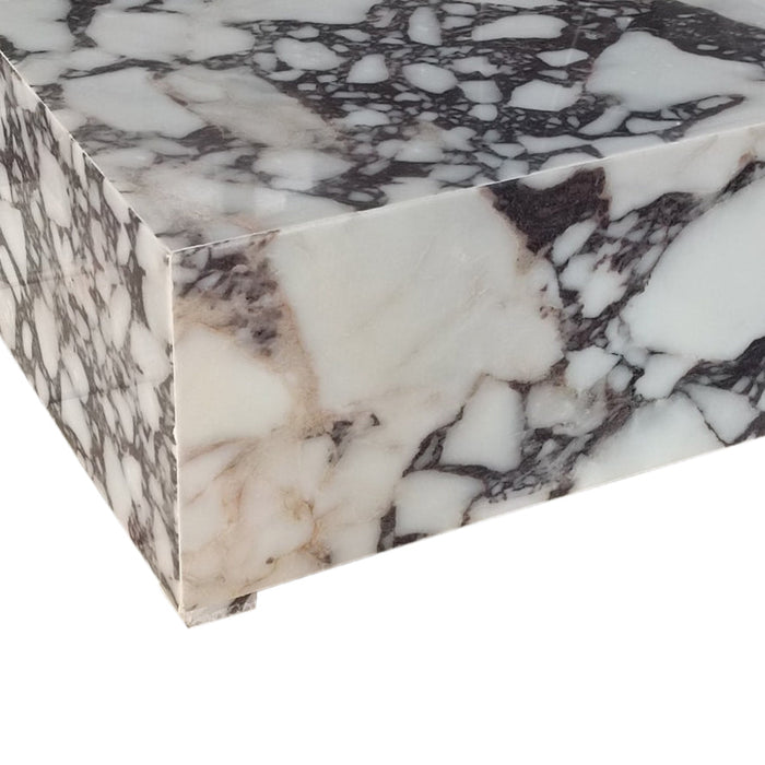 Calacatta Viola Marble Rectangular Prism Block Design Coffee Table MSCV2424P