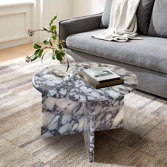 Calacatta Viola Marble Round Polished Coffee Table MSCV2416P