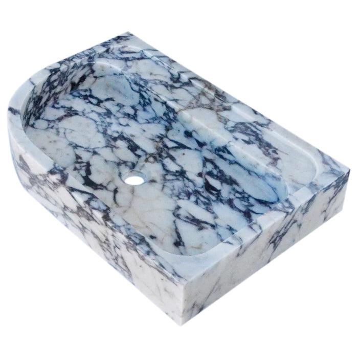 Calacatta Viola Marble Wall Mount Corner Sink 16x24 - Hand Carved