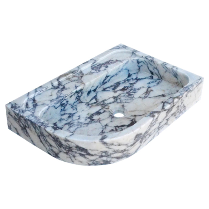 Calacatta Viola Marble Wall Mount Corner Sink 16x24 - Hand Carved