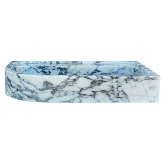 Calacatta Viola Marble Wall Mount Corner Sink 16x24 - Hand Carved