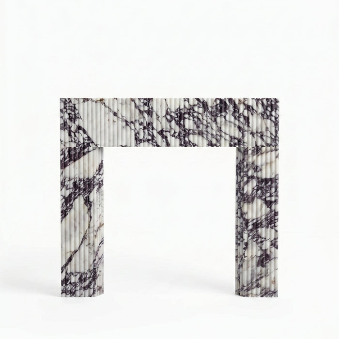 Calacatta Viola Marble Fluted Fireplace Mantel Polished (L)36" (H)40" (D)2.5"