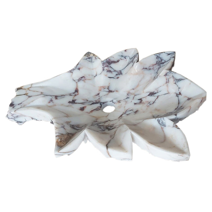 Calacatta Viola Marble Leaf Design Above Vanity Bathroom Sink Honed NTRVS169