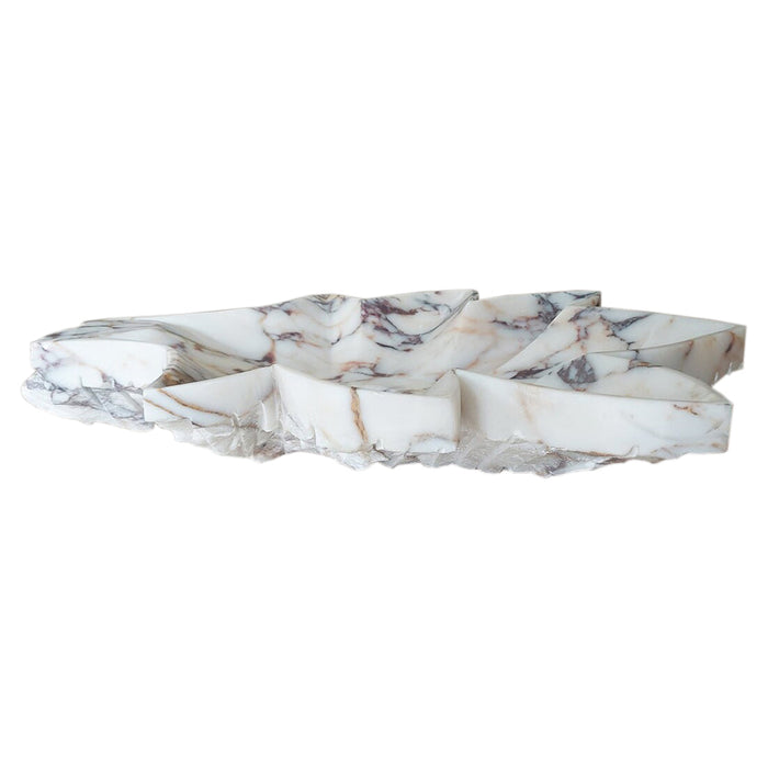 Calacatta Viola Marble Leaf Design Above Vanity Bathroom Sink Honed NTRVS169