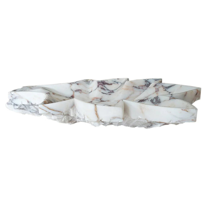 Calacatta Viola Marble Handcrafted Vessel Sink Honed Leaf Design Bathroom Vanity