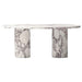 Calacatta Viola Marble Oval Dining Table with Fluted Round Marble Legs (W)40" (L)75" (H)30" front view