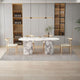 Calacatta Viola Marble Oval Dining Table with Fluted Round Marble Legs