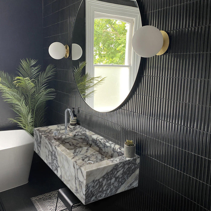 Calacatta Viola Marble Rectangular Wall-Mount Bathroom Sink 16x32