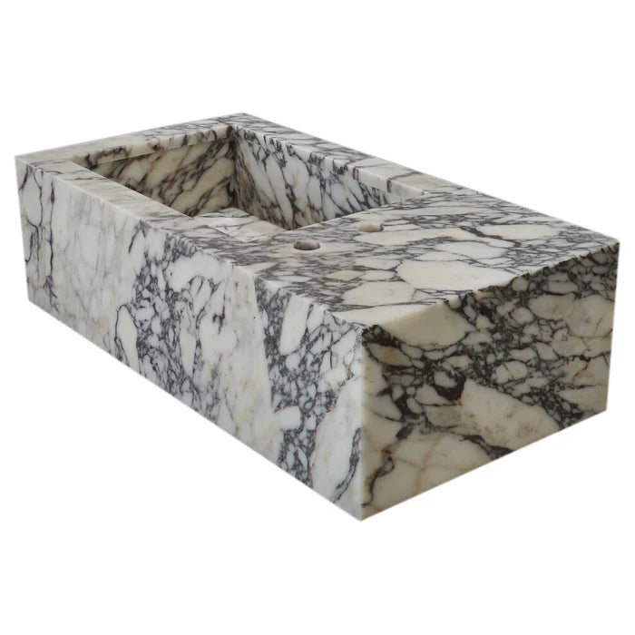 Calacatta Viola Marble Rectangular Wall-Mount Bathroom Sink 16x32
