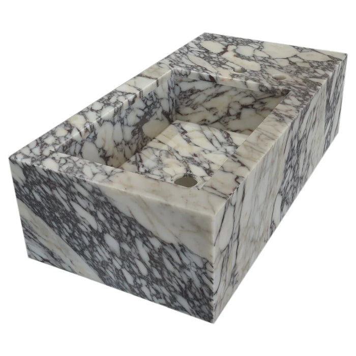 Calacatta Viola Marble Rectangular Wall-Mount Bathroom Sink 16x32