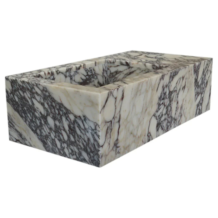 Calacatta Viola Marble Rectangular Wall-Mount Bathroom Sink 16x32