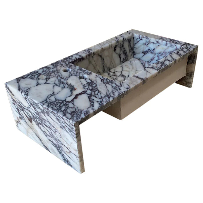 Calacatta Viola Marble Rectangular Wall-Mount Bathroom Sink 16x32