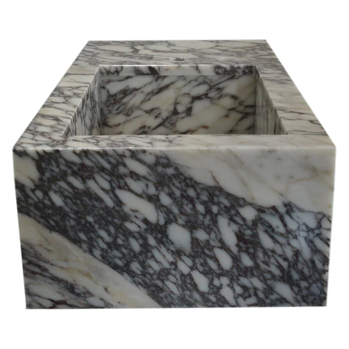 Calacatta Viola Marble Rectangular Wall-Mount Bathroom Sink 16x32