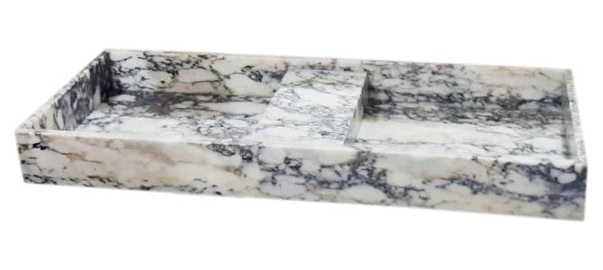 Calacatta Viola Marble Double Bathroom Sink Polished (W)19" (L)53" (H)6"