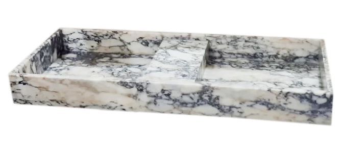 Calacatta Viola Marble Double Bathroom Sink 19x53x6 Polished