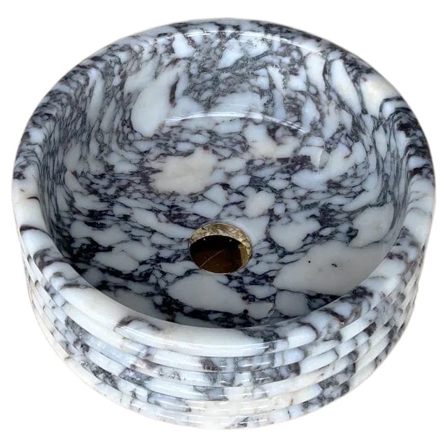 Calacatta Viola Marble Fluted Above-vanity Bathroom Sink Polished