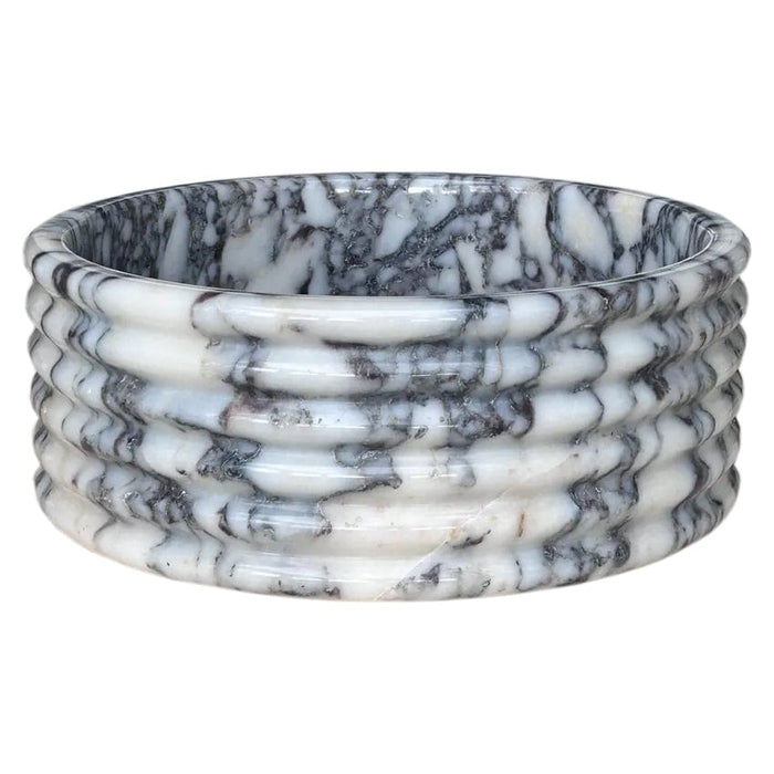 Calacatta Viola Marble Fluted Above-vanity Bathroom Sink Polished