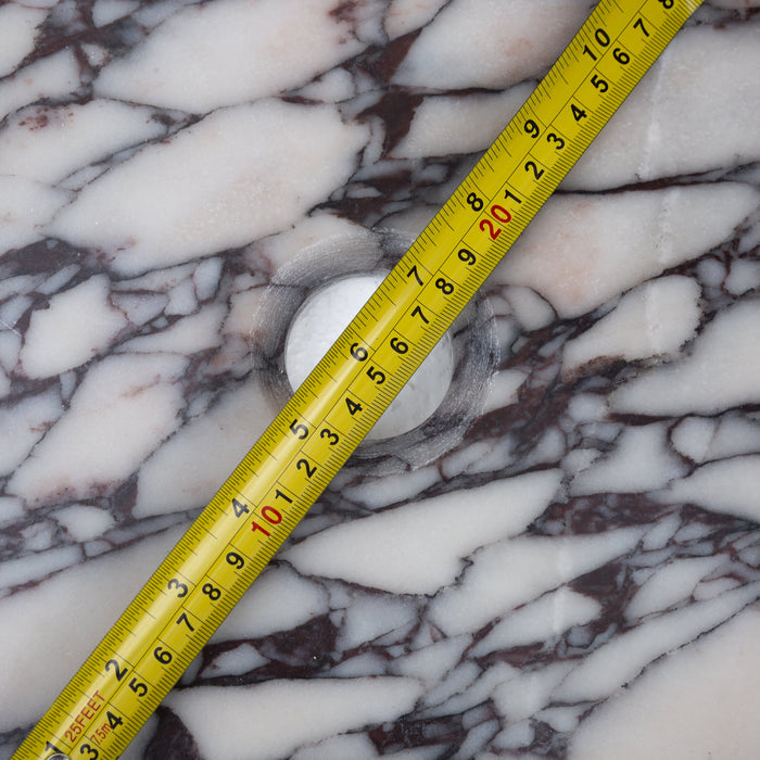 Calacatta Ribbed Calacatta Viola Marble Rectangular Ribbed Bathroom Sink (W)16