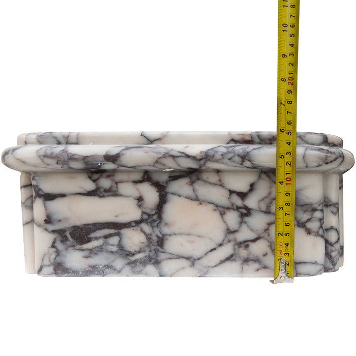 Calacatta Ribbed Calacatta Viola Marble Rectangular Ribbed Bathroom Sink (W)16