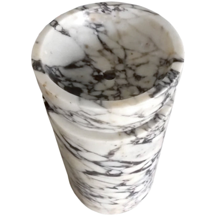 Calacatta Viola Marble Designer Pedestal Stand-Alone Bathroom Sink Polished 18x18x33