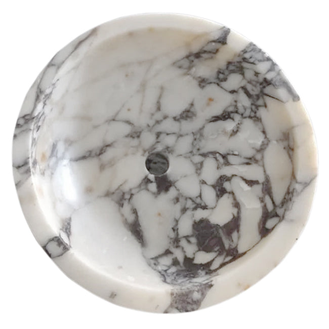 Calacatta Viola Marble Designer Pedestal Stand-Alone Bathroom Sink Polished 18x18x33