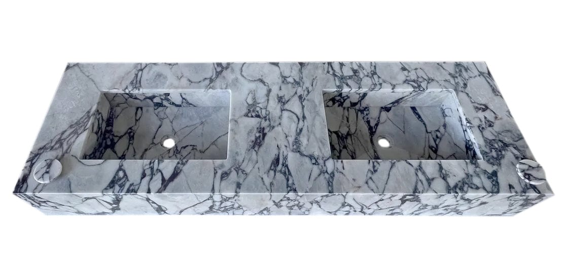 Calacatta Viola Marble Bathroom Double Sink Vanity (W)22" (L)67" (H)8"