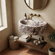 Calacatta Viola Marble Wall-Mount Fluted Bathroom Sink 16x24