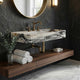 Calacatta Viola Marble Wall-Mount Rectangular Fluted Bathroom Sink - Polished