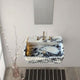Calacatta Viola Marble Wall-Mount Rectangular Fluted Bathroom Sink (W)16" (L)24" (H)8"