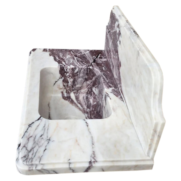 Calacatta Viola Marble Above-vanity Wall-mount Bathroom Sink with 10" Backsplash NTRVS153