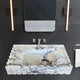 Calacatta Viola Marble Wall-Mount Bathroom Vanity Sink - Fluted U Form 18 by 28 by 6 Inches