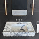 Calacatta Viola Marble Wall-mount Bathroom Vanity Sink U form Fluted (W)18" (L)28" (H)6"