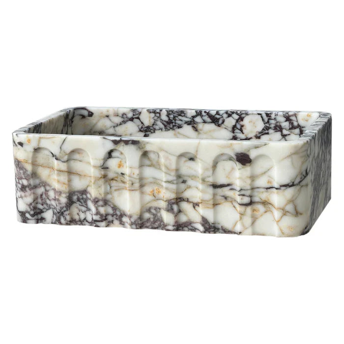 Calacatta Viola Marble Wall Mount Bathroom Vanity Sink 19.5x31.5