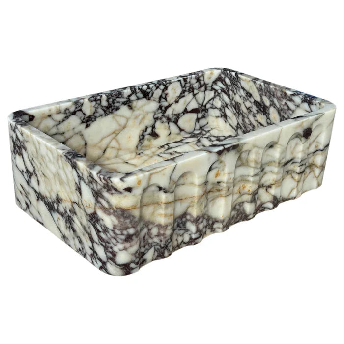 Calacatta Viola Marble Wall Mount Bathroom Vanity Sink 19.5x31.5