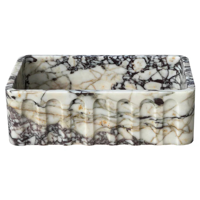 Calacatta Viola Marble Wall Mount Bathroom Vanity Sink 19.5x31.5