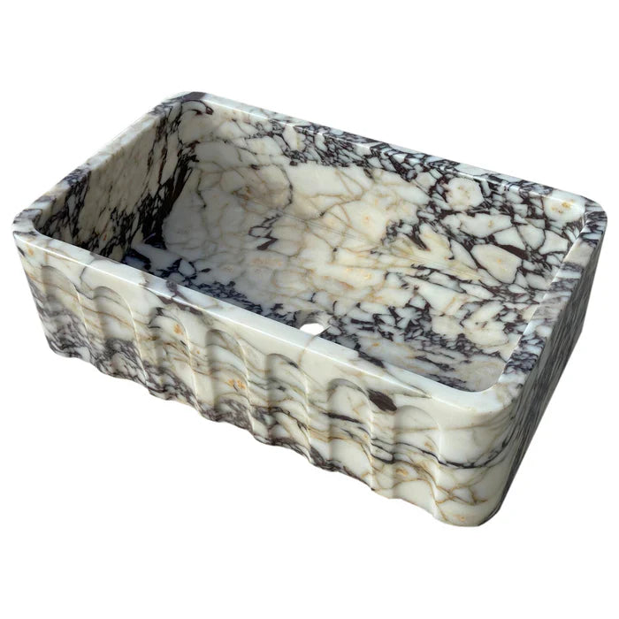 Calacatta Viola Marble Wall Mount Bathroom Vanity Sink 19.5x31.5