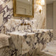 Calacatta Viola Marble Wall Mount Bathroom Vanity Sink - Fluted 21x37