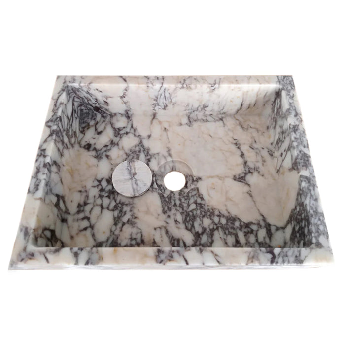 Calacatta Viola Marble Rectangular Wall-mount Bathroom Sink Drain Cap NTRVS170