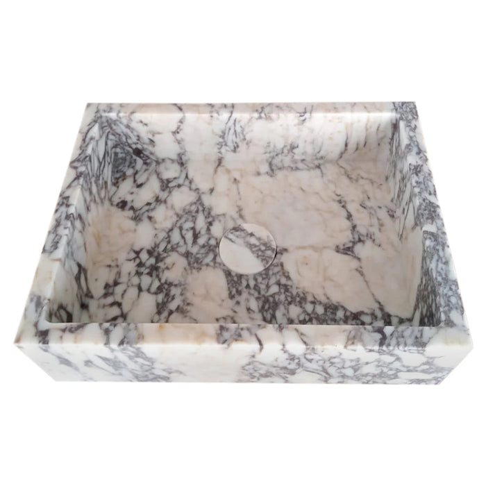 Calacatta Viola Marble Rectangular Wall-mount Bathroom Sink Drain Cap NTRVS170