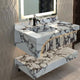 Calacatta Viola Marble Wall-mount Bathroom Sink Hidden Drain Set of 2