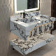 Calacatta Viola Marble Wall-Mount Bathroom Sinks Hidden Drain
