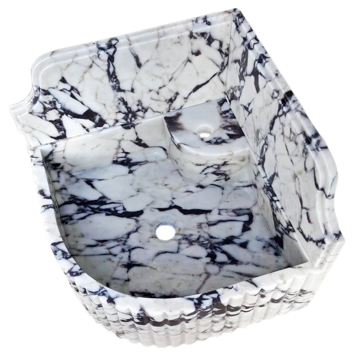 Calacatta Viola Marble Wall-Mount Bathroom Corner Sink 16x16