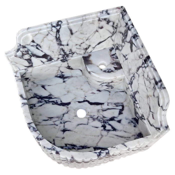 Calacatta Viola Marble Wall-Mount Bathroom Corner Sink 16x16