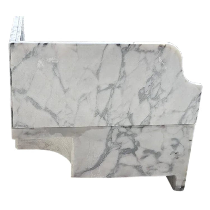 Calacatta Viola Marble Wall-mount Bathroom Corner Sink Fluted with 8" Backsplash