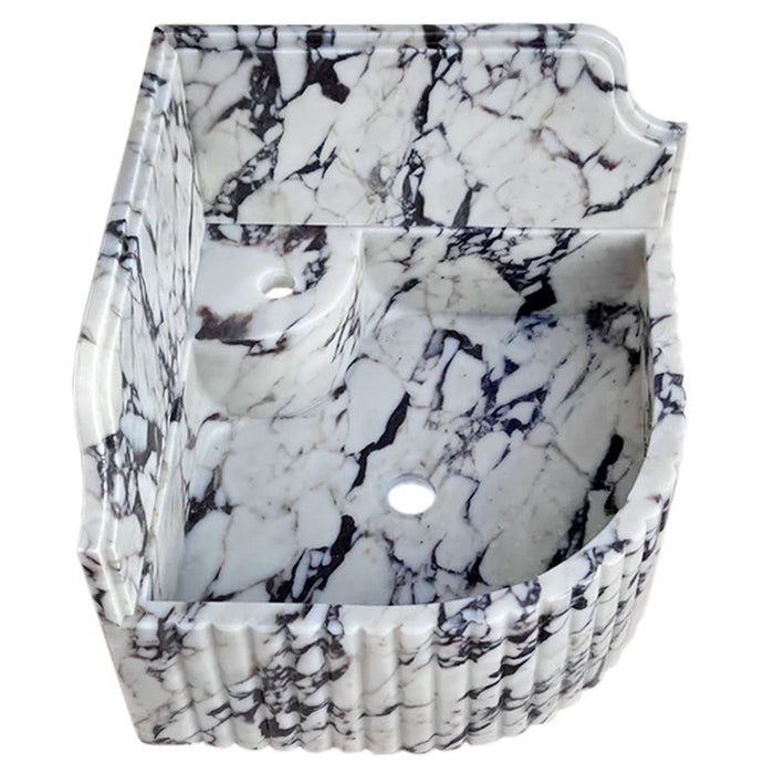 Calacatta Viola Marble Wall-Mount Bathroom Corner Sink 16x16