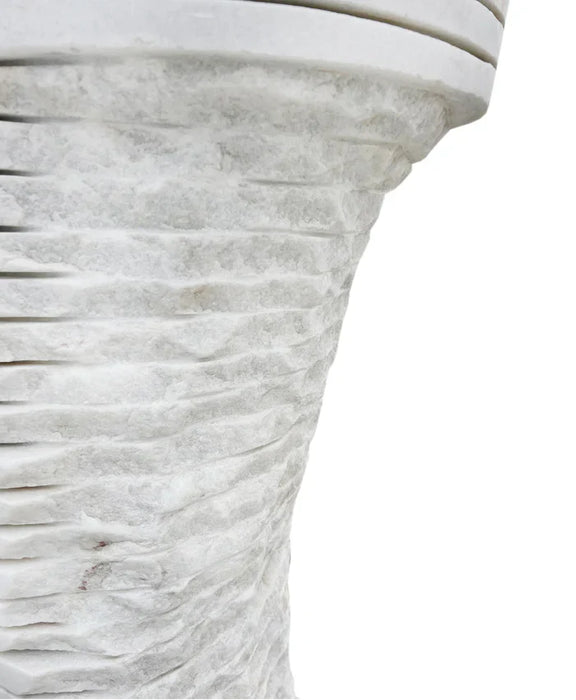 Carrara White Marble Designer Pedestal Stand-Alone Sink (W)16" (L)16" (H)36"