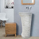 Carrara White Marble Designer Pedestal Stand-Alone Sink (W)16" (L)16" (H)36"