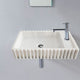Carrara White Marble Vanity Sink Wall Mount - Fluted 12x20x4