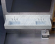 Carrara White Marble Bathroom Double Sink with Elegant Fluted Front Design 72x21x8